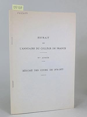 Philologie et archéologie égyptiennes. (L'Annuaire du College de France, 77e année; Résumé des co...