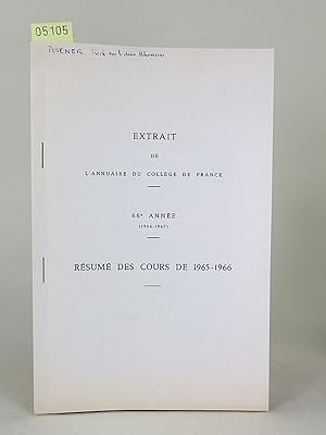 Philologie et archéologie égyptiennes. (L'Annuaire du College de France, 66e année (1966-1977); R...