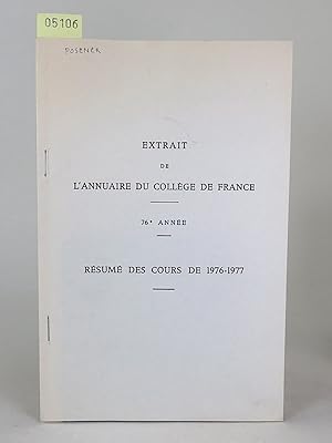 Philologie et archéologie égyptiennes. (L'Annuaire du College de France, 76e année; Résumé des co...