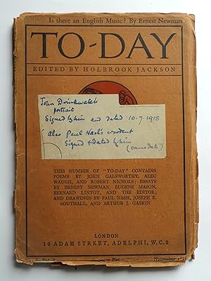 To-day. Edited by Holbrook Jackson, Vol.II, No.9. November 1917. Includes 'Mr John Drinkwater's C...