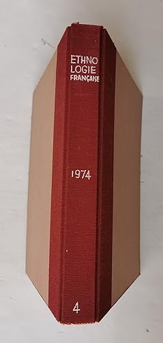 ETHNOLOGIE FRANÇAISE - revue trimestrielle de la Société d'Ethnologie Française - année complète ...