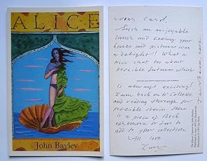 Two autograph postcards form the illustrator Ian Beck on the reverse of John Bayley 'Alice' and '...