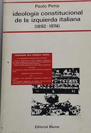 Image du vendeur pour Ideologa constitucional de la izquierda italiana (1892-1974) mis en vente par Librera Alonso Quijano