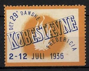 Seller image for Reklamemarke Fredericia, 29. Danske Kobestaevne 1936, Lagerfeuer for sale by Bartko-Reher