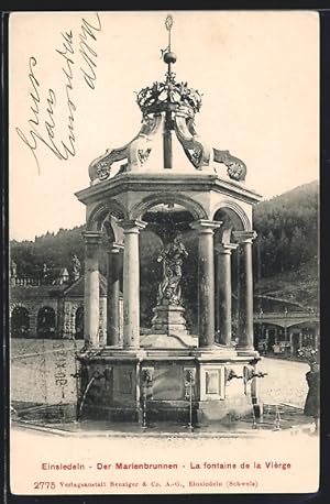 Ansichtskarte Einsiedeln, Am Marienbrunnen