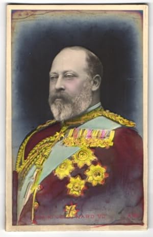 Relief-Ansichtskarte Edward VII., König von England in Uniform mit Orden