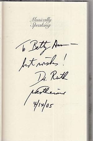 Musically Speaking: A Life Through Song (signed & inscribed copy)