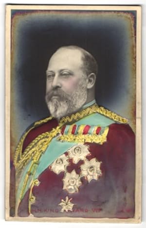 Relief-Ansichtskarte König von England Edward VII. in Uniform