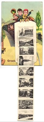 Leporello-Ansichtskarte Hilversum, Postkantoor, Pieter de Hooghlaan, Ministerpark, Laarderweg, Ke...