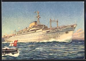 Seller image for Knstler-Ansichtskarte Passagierschiff Victoria, Lloyd Triestino Trieste for sale by Bartko-Reher