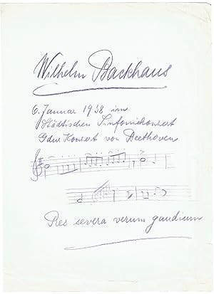 Seller image for Eigenh. musikalisches Albumblatt mit Unterschrift. for sale by Kotte Autographs GmbH