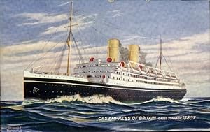Bild des Verkufers fr Ansichtskarte / Postkarte Dampfer Empress of Britain, Canadian Pacific Ships, CPS zum Verkauf von akpool GmbH