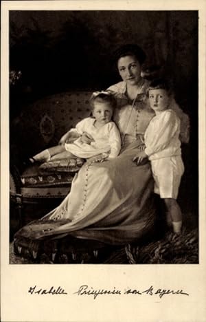 Ansichtskarte / Postkarte Isabelle Prinzessin von Bayern mit Kindern, Portrait