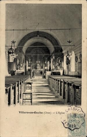 Ansichtskarte / Postkarte Villers en Ouche Orne, Kirche, Innenansicht