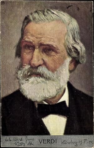 Künstler Litho Komponist Giuseppe Verdi, Portrait