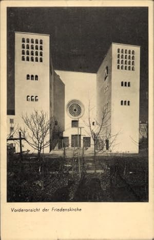 Ansichtskarte / Postkarte Wien 10, Blick auf die Friedenskirche, Vorderansicht