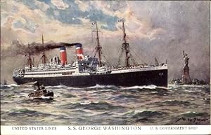 Seller image for Knstler Ansichtskarte / Postkarte Stwer, Willy, SS George Washington, United States Lines, US Government Ship for sale by akpool GmbH