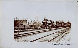 Foto Ansichtskarte / Postkarte Ungarische Staatseisenbahn, Dampflokomotive Serie 203