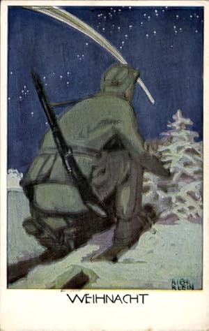 Künstler Ansichtskarte / Postkarte Klein, Richard, Weihnachten, Deutscher Soldat, Bayerische Krie...
