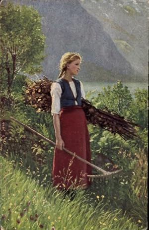 Künstler Ansichtskarte / Postkarte Pastor Normann, E., Wenn der Frühling auf die Berge steigt, Mä...