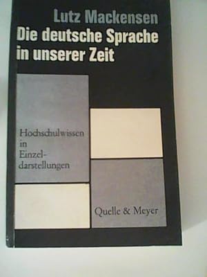 Bild des Verkufers fr Die deutsche Sprache in unserer Zeit. Zur Sprachgeschichte des 20. Jahrhunderts zum Verkauf von ANTIQUARIAT FRDEBUCH Inh.Michael Simon