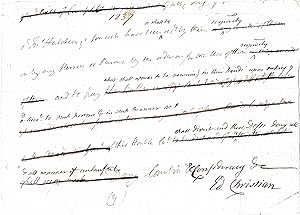 Seller image for [Edward Christian, Cambridge law professor, and Philip Manington, Governor of Prince of Wales' Islad (Penang).] Parts of Signed Autograph Documents by the two men, regarding a case of 'combination and confederacy. for sale by Richard M. Ford Ltd