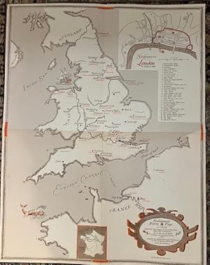 Seller image for Shakespeare's History Plays: A Chart Explaiing the Struggle for the Crownn from King John to Elizabeth I.an on the Map on the Reverse for sale by Dorley House Books, Inc.