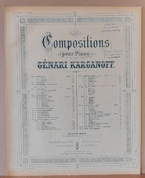 Immagine del venditore per Compositions pour Piano Opus 10 Miniatures No. 1 Souvenir venduto da ANTIQUARIAT H. EPPLER