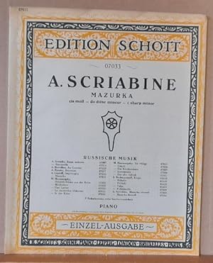 Bild des Verkufers fr Mazurka cis moll - do diese mineur - c sharp minor (Piano-Klavier. Einzel-Ausgabe) zum Verkauf von ANTIQUARIAT H. EPPLER