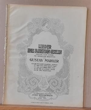 Bild des Verkufers fr Lieder eines fahrenden Gesellen fr eine tiefe Stimme mit Orchester-Begleitung (Ausgabe mit Klavier-Begleitung komplett No. 1 - 4) zum Verkauf von ANTIQUARIAT H. EPPLER