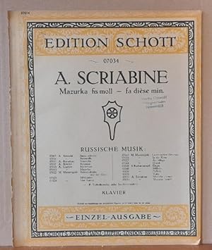 Bild des Verkufers fr Mazurka fis moll - fa diese min. (Piano-Klavier. Einzel-Ausgabe) zum Verkauf von ANTIQUARIAT H. EPPLER