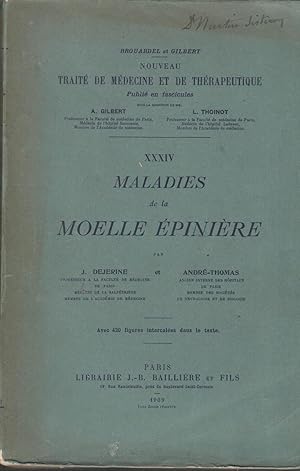 Immagine del venditore per Maladies de la moelle pinire. Tome 34 du nouveau trait de mdecine et de thrapeutique entirement consacr au sujet venduto da LIBRAIRIE PIMLICO