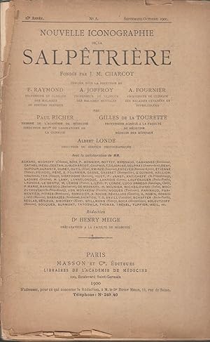 Bild des Verkufers fr Nouvelle Iconographie de la Salptrire n 5 1900 zum Verkauf von LIBRAIRIE PIMLICO