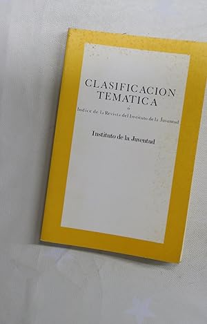 Imagen del vendedor de Clasificacin temtica  ndice de la Revista del Instituto de la Juventud a la venta por Librera Alonso Quijano