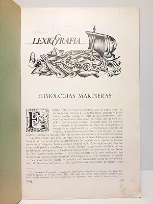 Bild des Verkufers fr Etimologas marineras zum Verkauf von Librera Miguel Miranda