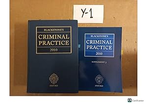 Bild des Verkufers fr Blackstone's Criminal Practice 2010 with 3rd Supplement zum Verkauf von UK LAW BOOK SELLERS LTD