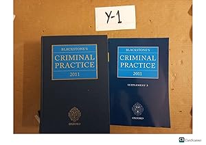 Seller image for Blackstone's Criminal Practice 2011 with supplement for sale by UK LAW BOOK SELLERS LTD