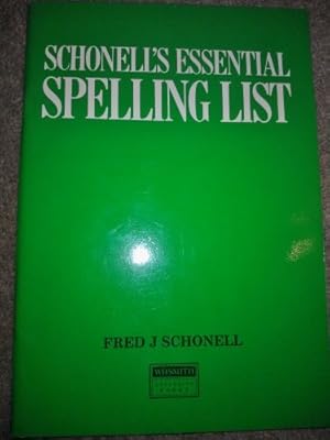 Immagine del venditore per Schonell's Essential Spelling List venduto da WeBuyBooks