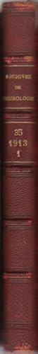 Image du vendeur pour Archives de Neurologie - Revue des maladies nerveuses et mentales publie sous la direction de J.-M. Charcot - Anne 1913 (premier semestre) mis en vente par LIBRAIRIE PIMLICO