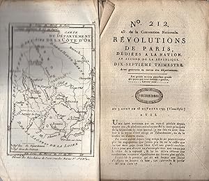 Image du vendeur pour Rvolutions de Paris : ddies a la nation et au district des petits Augustins Publies par le sieur Prudhomme  lpoque du 12 Juillet 1789. Avec gravures et cartes des Dpartmens du Royaume .n 212 [Cte d'Or] mis en vente par Librairie Lalibela