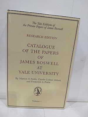 Imagen del vendedor de Catalogue of the Papers of James Boswell at Yale University Volume 1 a la venta por Fleur Fine Books