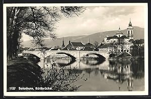 Ansichtskarte Solothurn, Teilansicht mit Rötibrücke