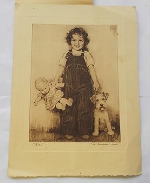 Seller image for Art Print "Pals" by Artist J. (John) Knowles Hare attached to "Mother Remembers" (Tribute Essay) by W. (William) Livingston Larned (Circa 1940) for sale by Bloomsbury Books