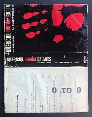 Bild des Verkufers fr 0 to 9 Number 4 (Number Four, June 1968) - American Murder Ballads by Olive Woolley Burt cover zum Verkauf von Philip Smith, Bookseller