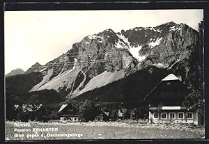 Bild des Verkufers fr Ansichtskarte Ramsau /Dachstein, Pension Erharter, Blick gegen d. Dachsteingebirge zum Verkauf von Bartko-Reher
