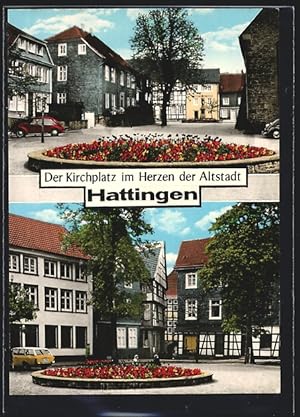 Ansichtskarte Hattingen, Kirchplatz, Altstadt, VW Käfer