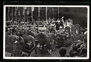 Ansichtskarte Wien, 10. Deutsches Sängerbundesfest 1928, Festzug mit Pferdewagen