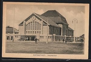 Bild des Verkufers fr Ansichtskarte Darmstadt, Hauptbahnhof im Sonnenschein zum Verkauf von Bartko-Reher