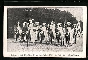 Ansichtskarte Wien, Festzug des X. Deutschen Sängerbundfestes, 22. Juli 1928, Fantasiereiter