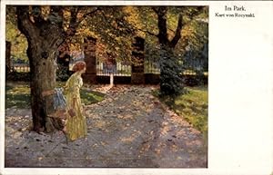 Künstler Ansichtskarte / Postkarte von Rozynski, Kurt, Im Park, Amag Nr. 60